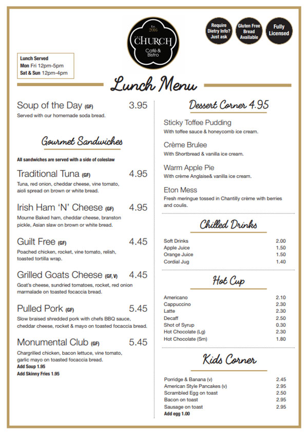 The Church Cafe Bistro Rostrevor Cafe And Bistro Situated